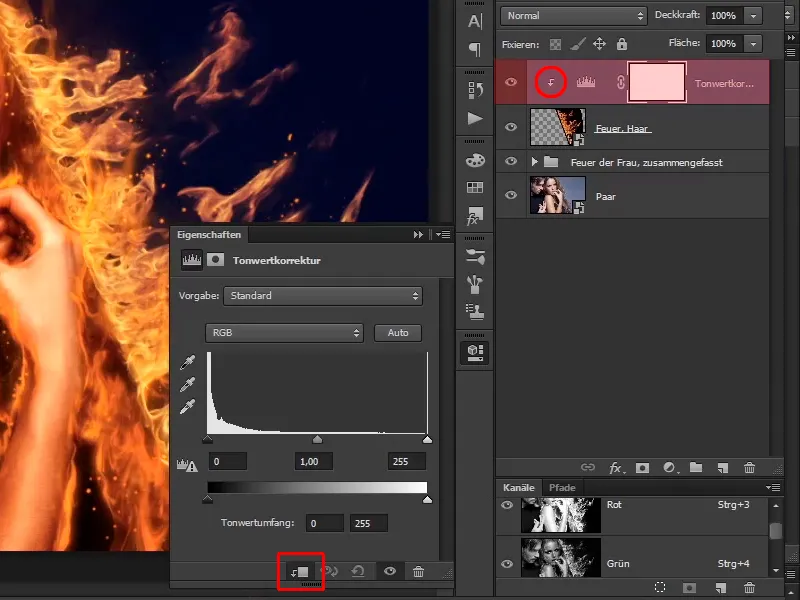 Photoshop composing - Fire and ice - Part 07: Placing real fire in the image