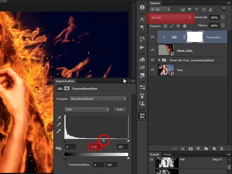 Photoshop composing - Fire and ice - Part 07: Placing real fire in the image