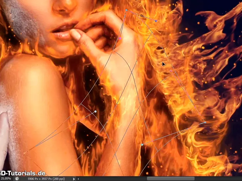 Photoshop composing - Fire and ice - Part 07: Placing real fire in the image