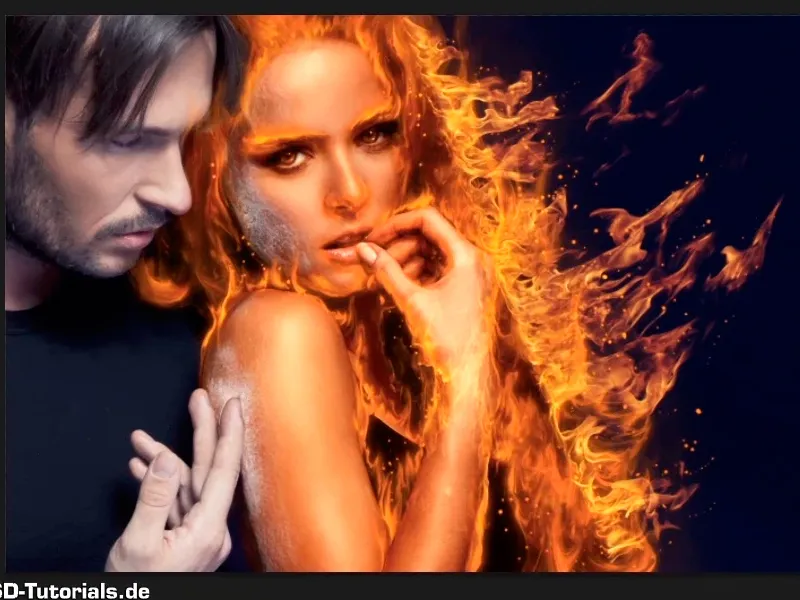 Photoshop composing - Fire and ice - Part 07: Placing real fire in the image