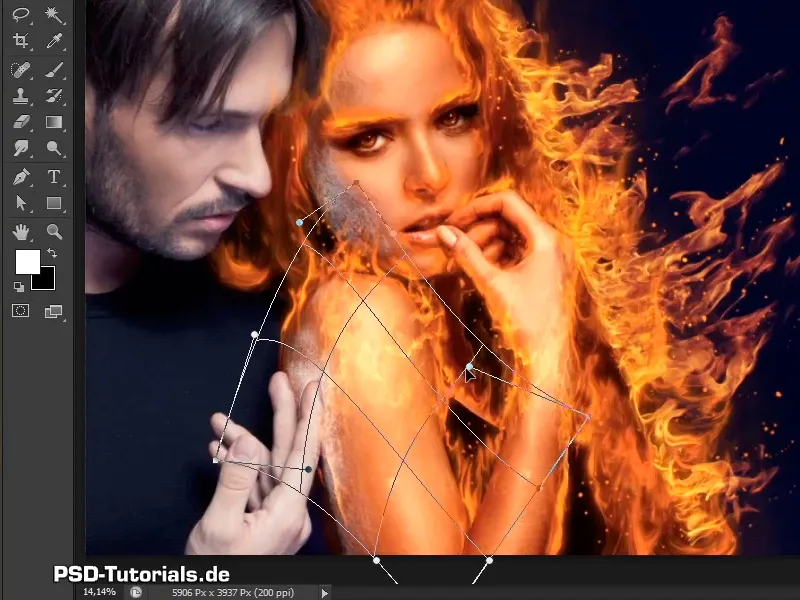 Photoshop composing - Fire and ice - Part 07: Placing real fire in the image