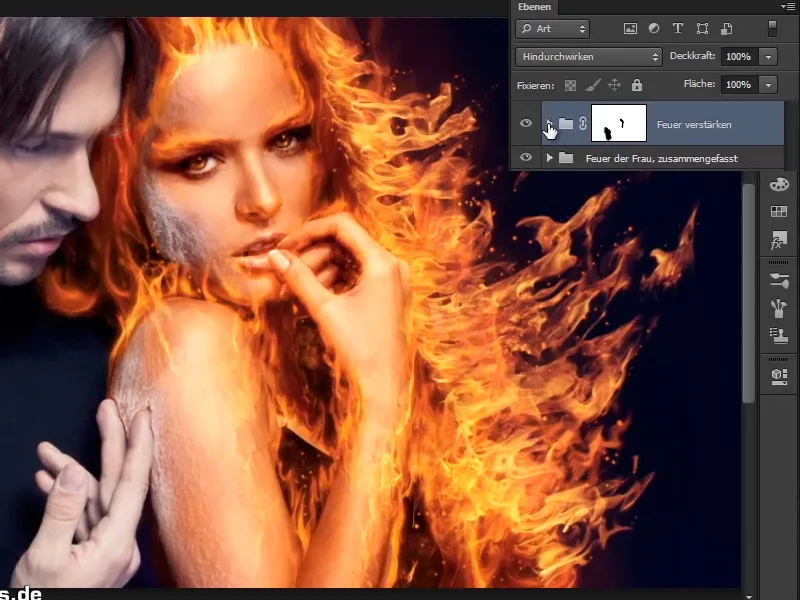 Photoshop composing - Fire and ice - Part 07: Placing real fire in the image