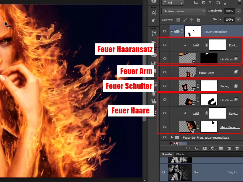 Photoshop composing - Fire and ice - Part 07: Placing real fire in the image