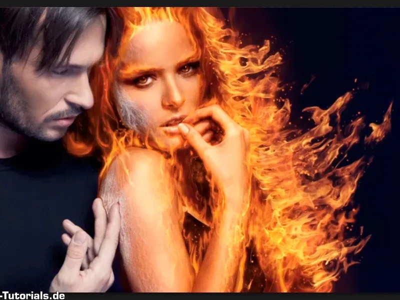 Photoshop composing - Fire and ice - Part 07: Placing real fire in the image