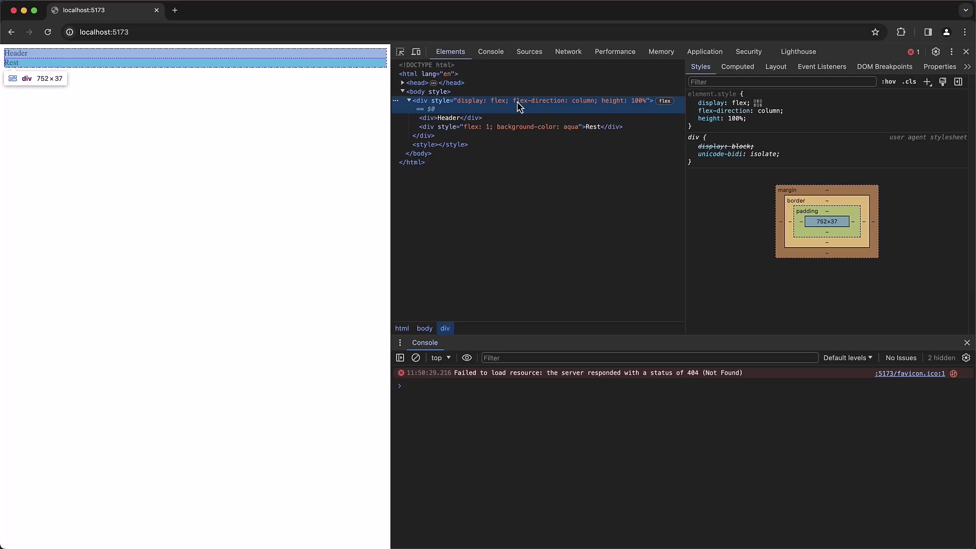 Chrome DevTools used to inspect layout and overflow problems in CSS
