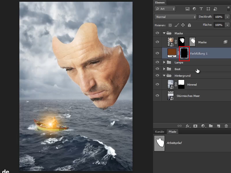Photoshop-Composing - Das Orakel des Meeres - Teil 07: Der Maske Tiefe verleihen