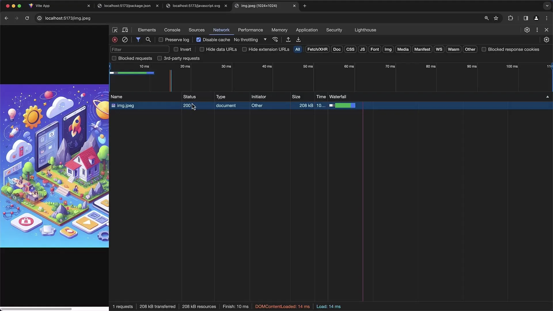 Netværksdæmpning og headeranalyse i Chrome Developer Tools