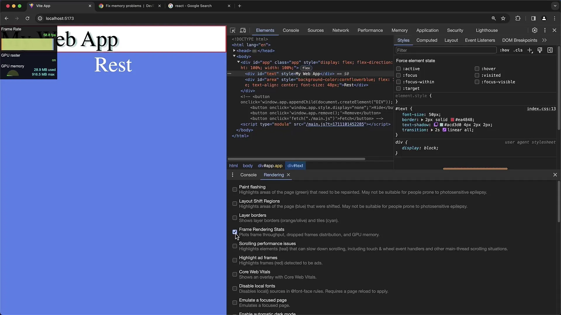 Optimización del renderizado con las herramientas de desarrollo de Chrome