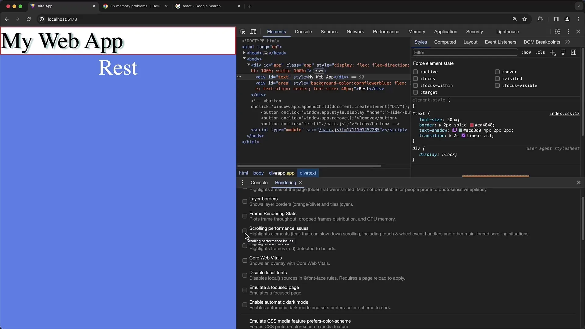 Optimización del renderizado con Chrome Developer Tools