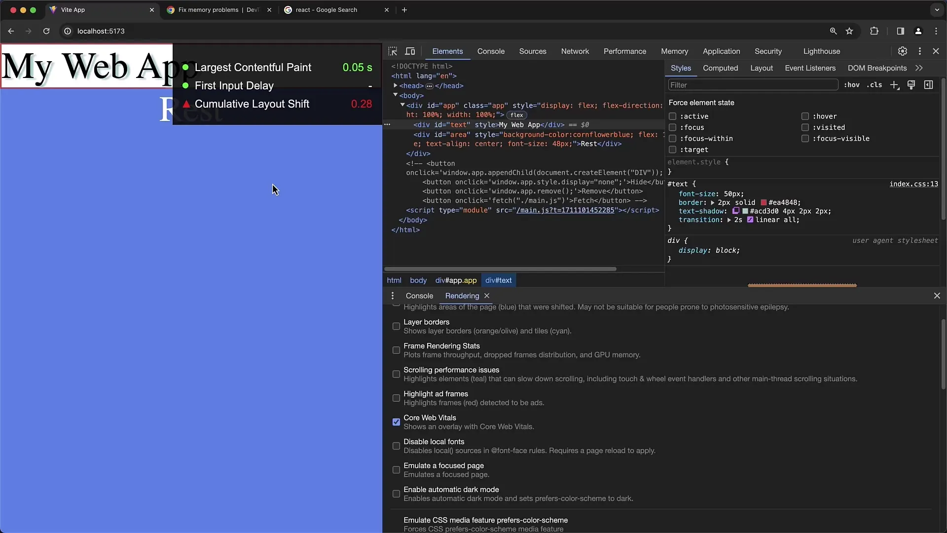 Optimización del renderizado con las Herramientas de Desarrollo de Chrome
