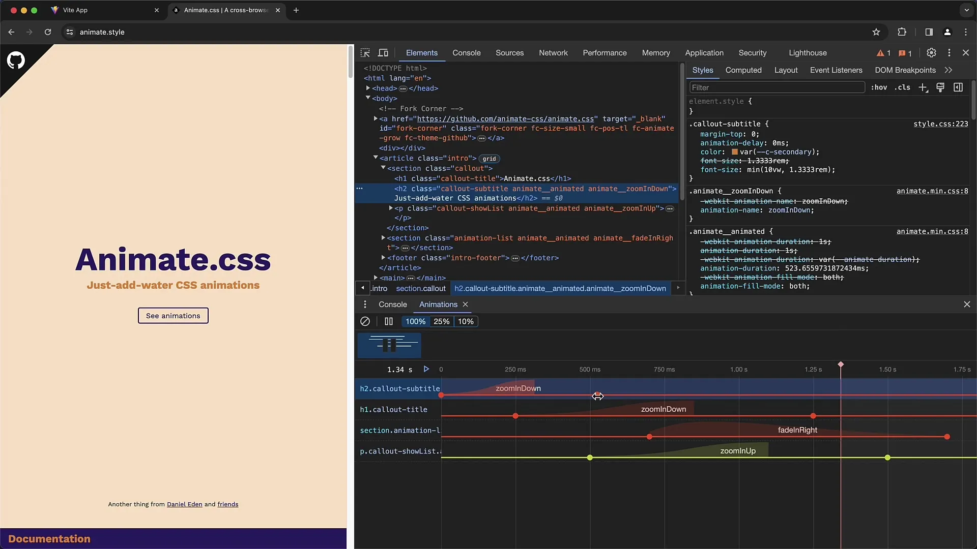 Podrobný návod na úpravu CSS animací pomocí Chrome Developer Tools