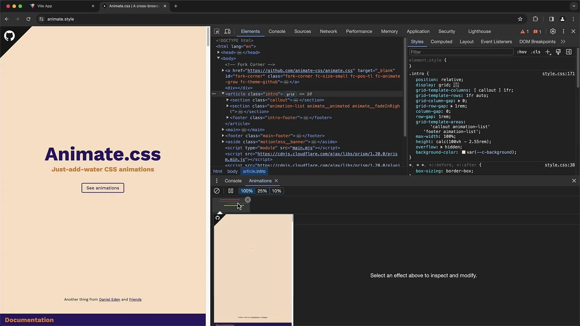 Podrobný návod k úpravě CSS animací s nástroji pro vývojáře Chrome