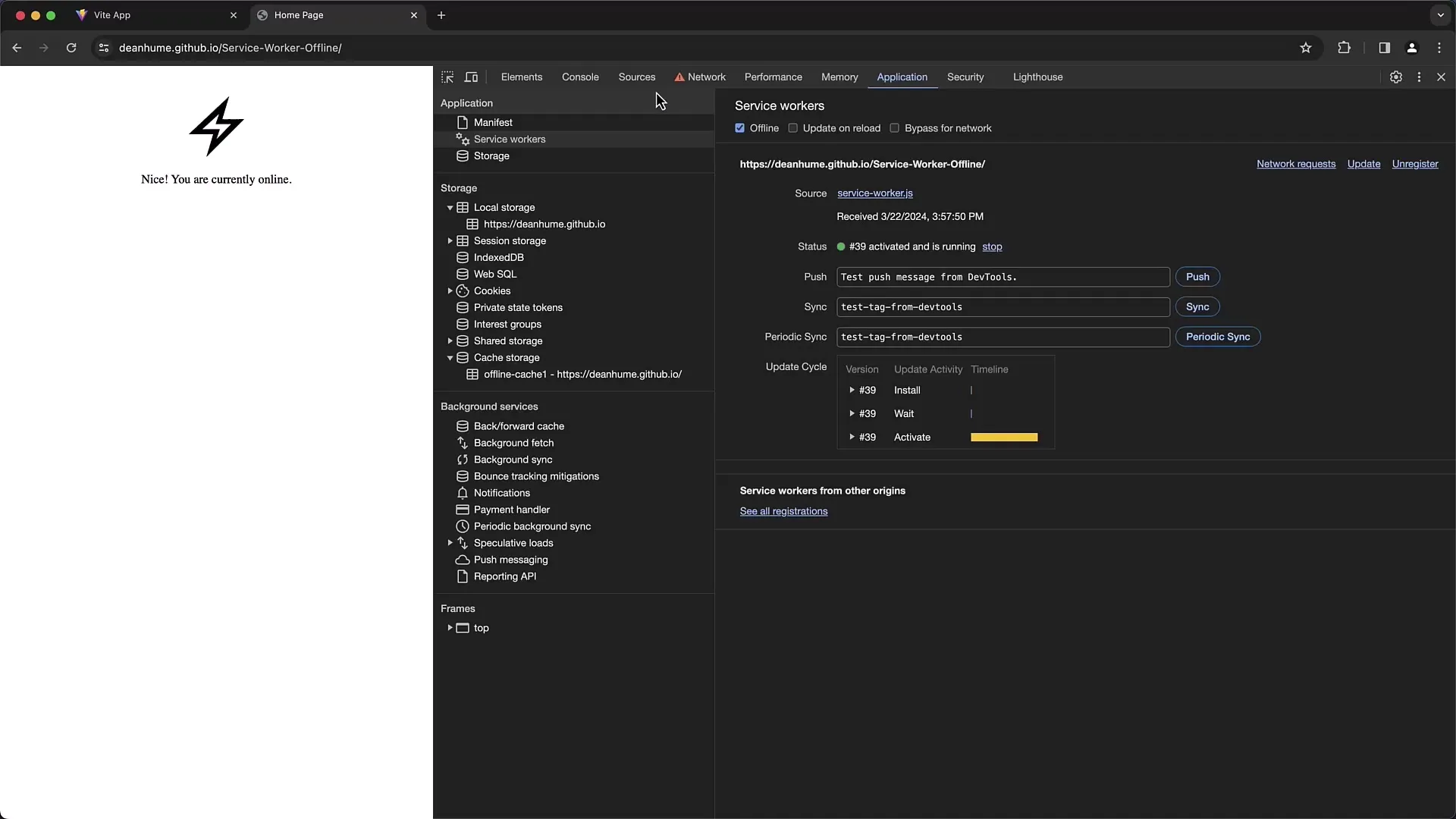 Penerapan praktis Tab Aplikasi di Chrome Developer Tools