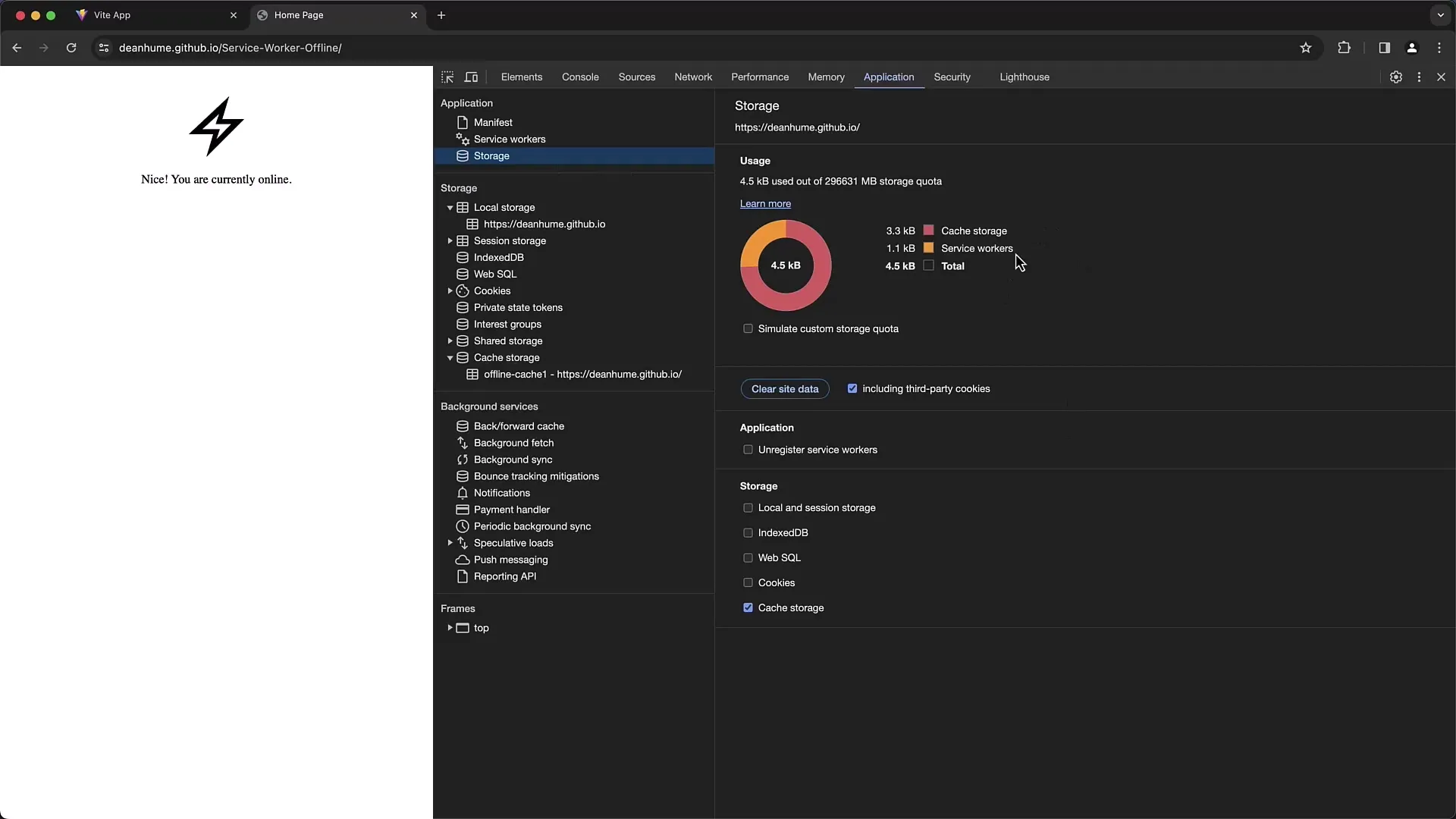 Penerapan praktis tab Aplikasi di Chrome Developer Tools