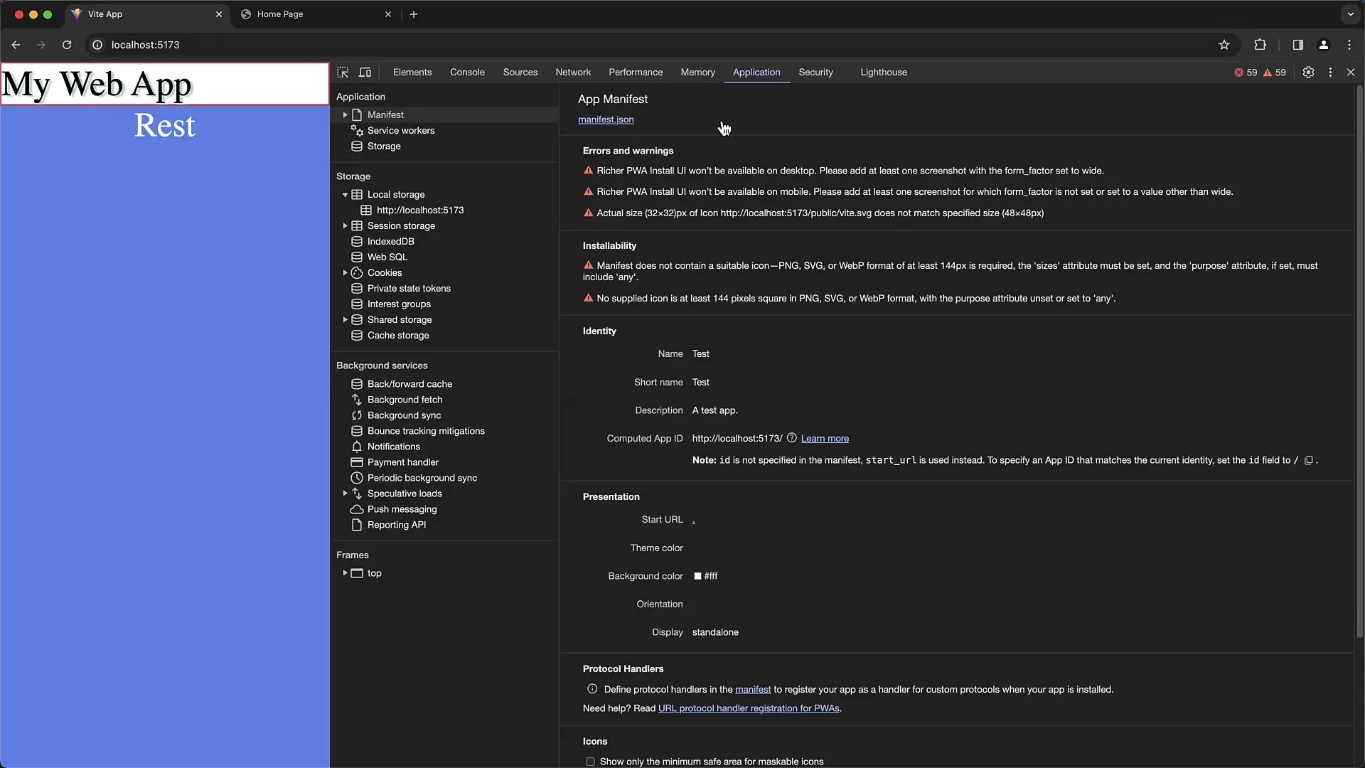 Penerapan praktis tab Aplikasi dalam Perangkat Pengembang Chrome