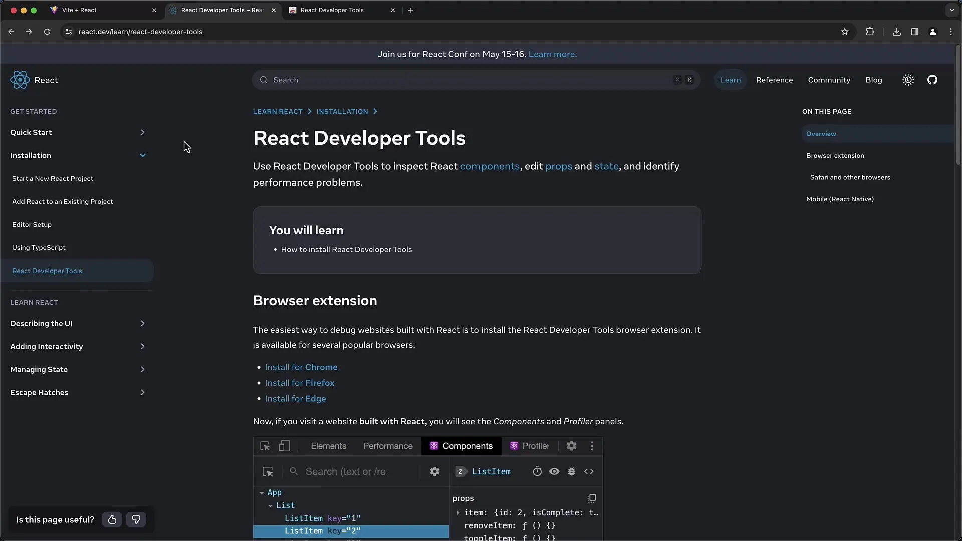 Efektivní využití nástrojů pro vývojáře React v prohlížeči Chrome