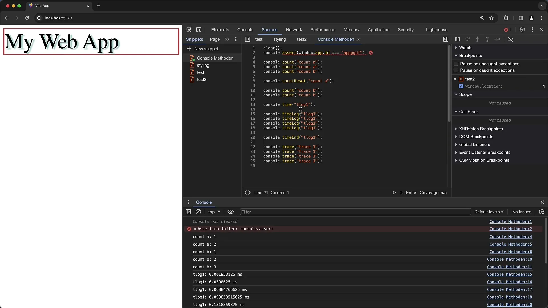 Effektive Nutzung von Chrome Developer Tools: Nützliche Console-Methoden