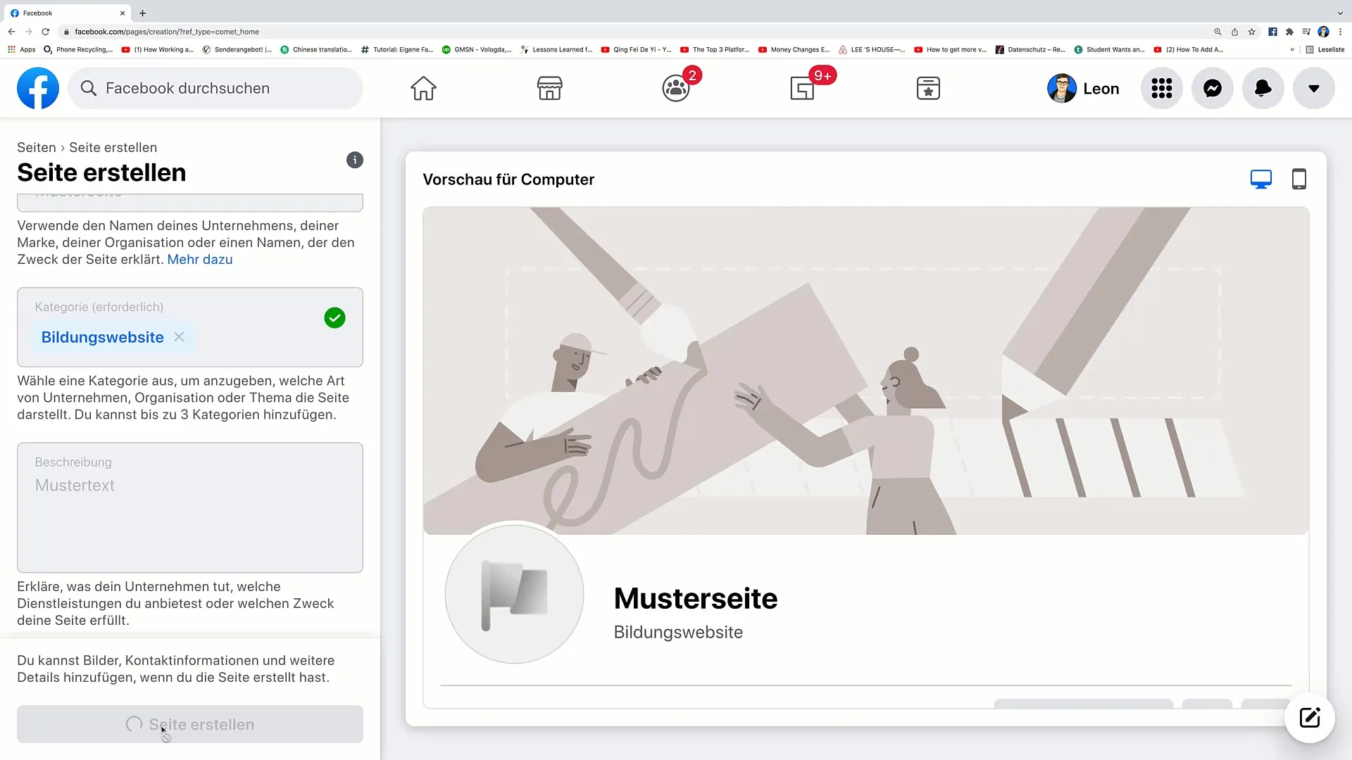 Postup  krok za krokem pro vytvoření stránky na Facebooku