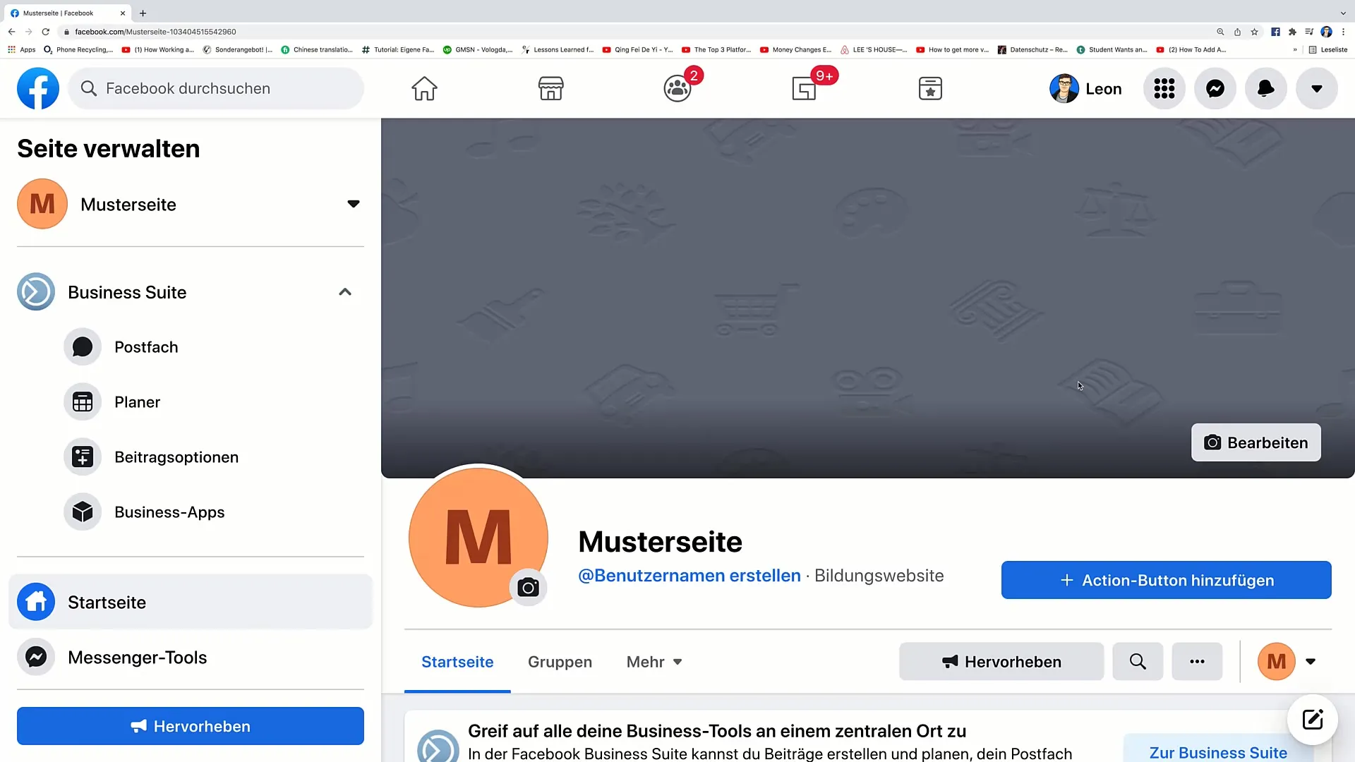 Postup od postupu k vytvoření stránky na Facebooku