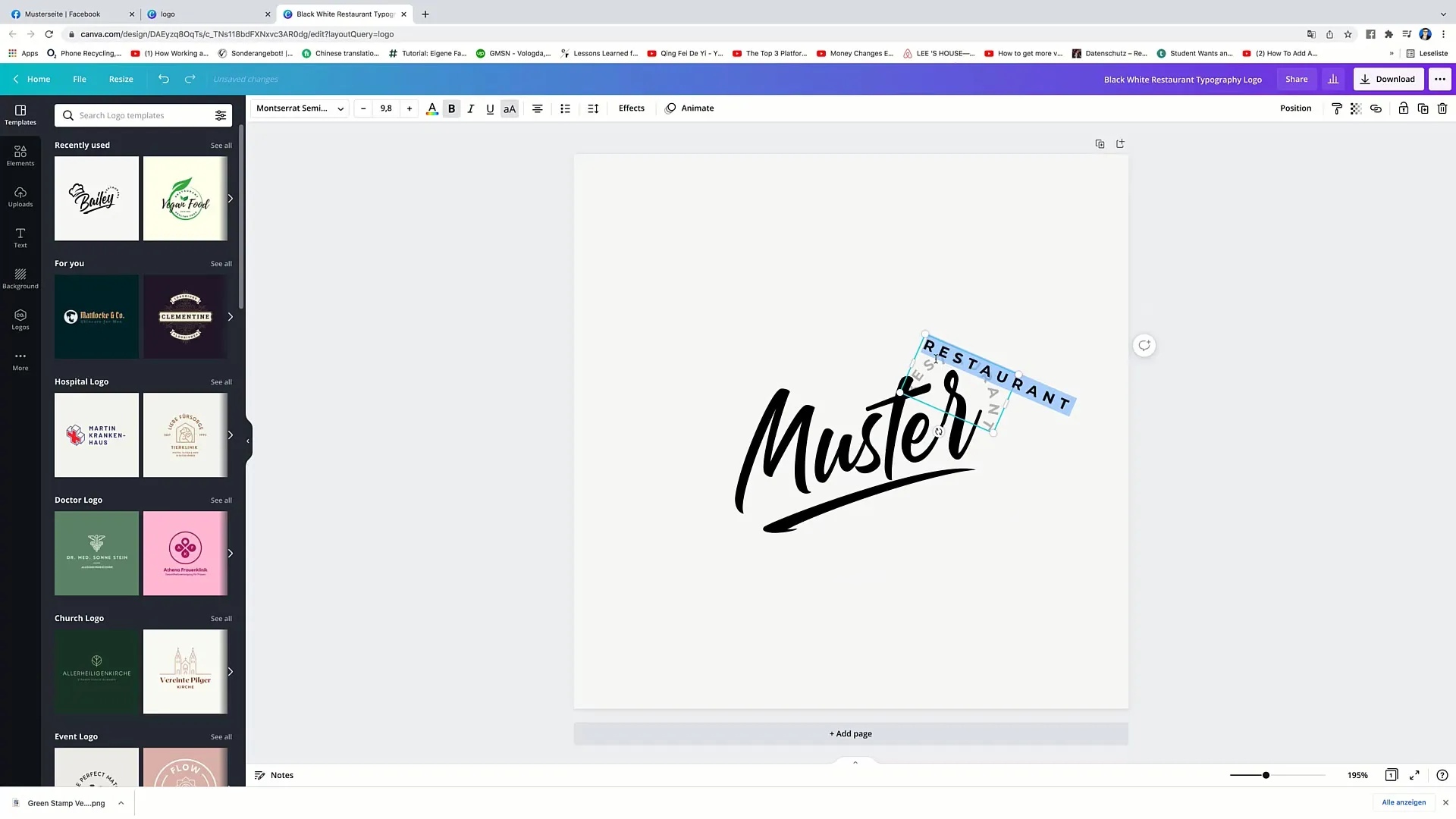 Vytvoření loga v Canvě pro Facebookový marketing