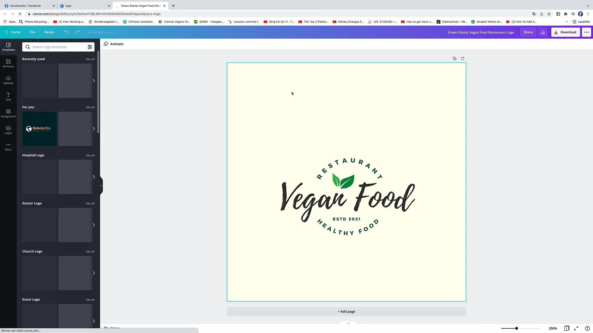 Vytvoření loga v Canvě pro marketing na Facebooku