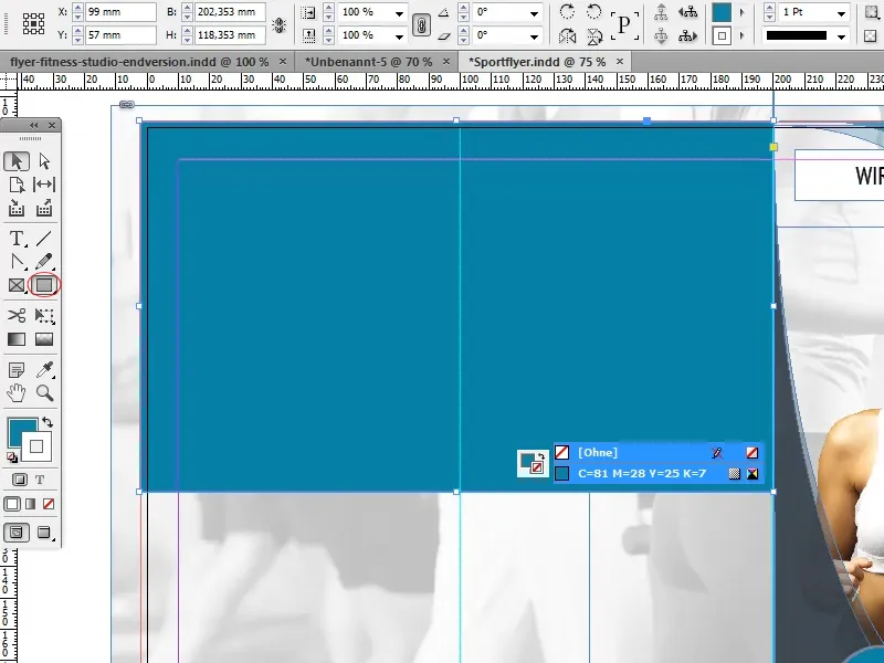 Desain flyer dalam format lipat sebagai contoh studio olahraga/fitness - Bagian 3