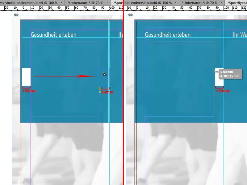 Design de folheto em formato dobrado utilizando o exemplo de um estúdio de desporto/estúdio de fitness - Parte 3