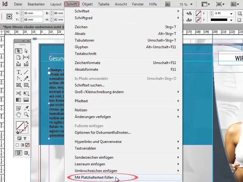 Desain brosur dalam bentuk lipat dengan contoh studio olahraga/kebugaran - Bagian 3