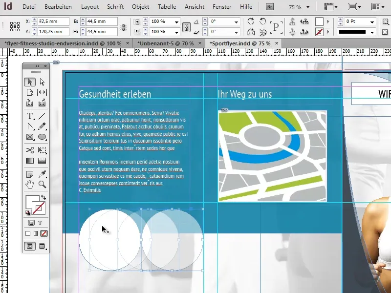 Desain flyer dalam format lipat contoh studio olahraga/kebugaran - Bagian 3