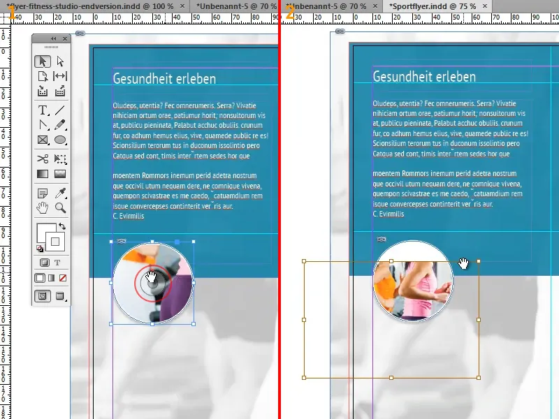 Desain flyer dalam format lipat contoh studio olahraga/kebugaran - Bagian 3