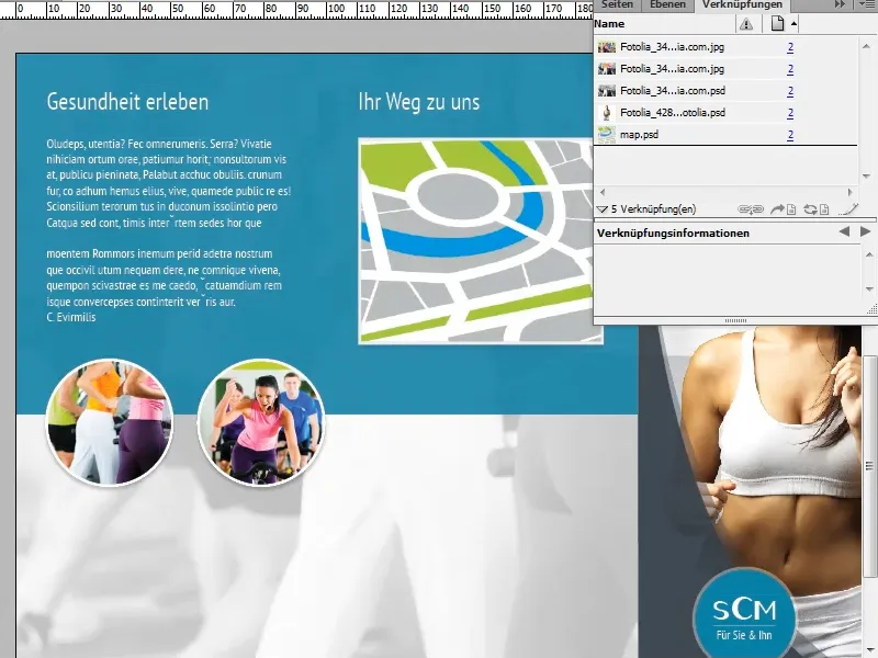 Desain pamflet dalam format lipat dengan contoh sebuah studio olahraga/fitness - Bagian 3