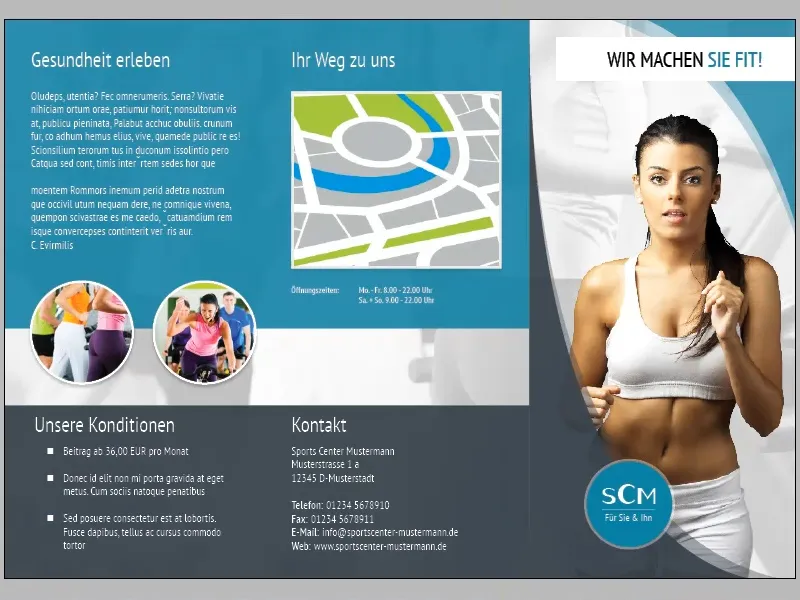 Flyerdesign im Faltformat am Beispiel eines Sportstudios/Fitnessstudios - Teil 3
