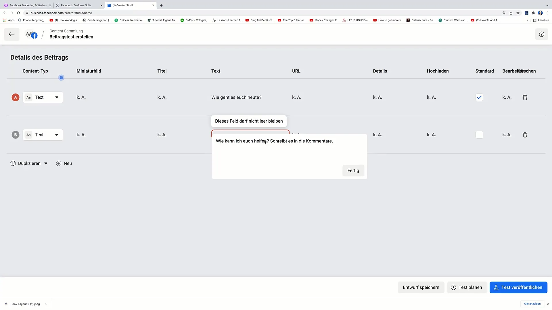 Efektivní strategie pro tvorbu příspěvkových testů na Facebooku
