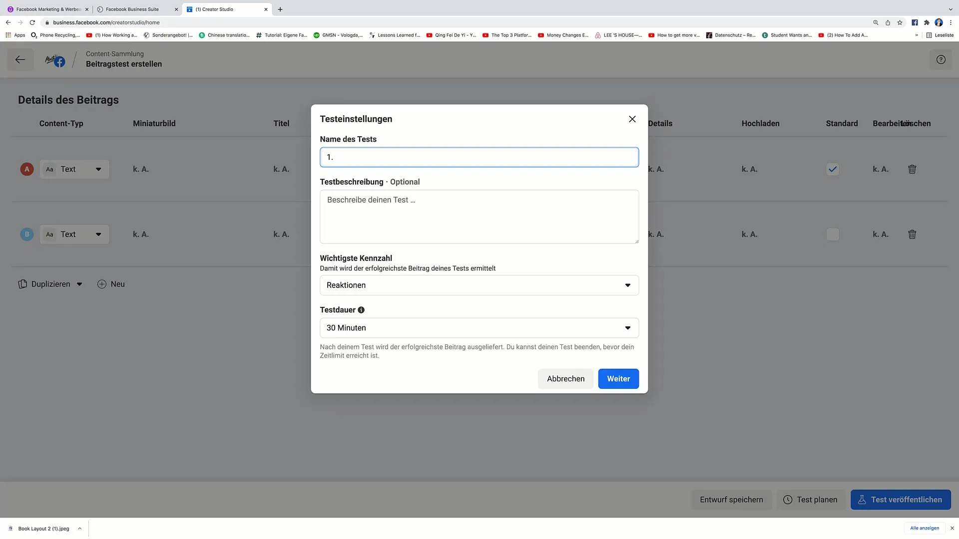Efektivní strategie pro tvorbu testovacích příspěvků na Facebooku