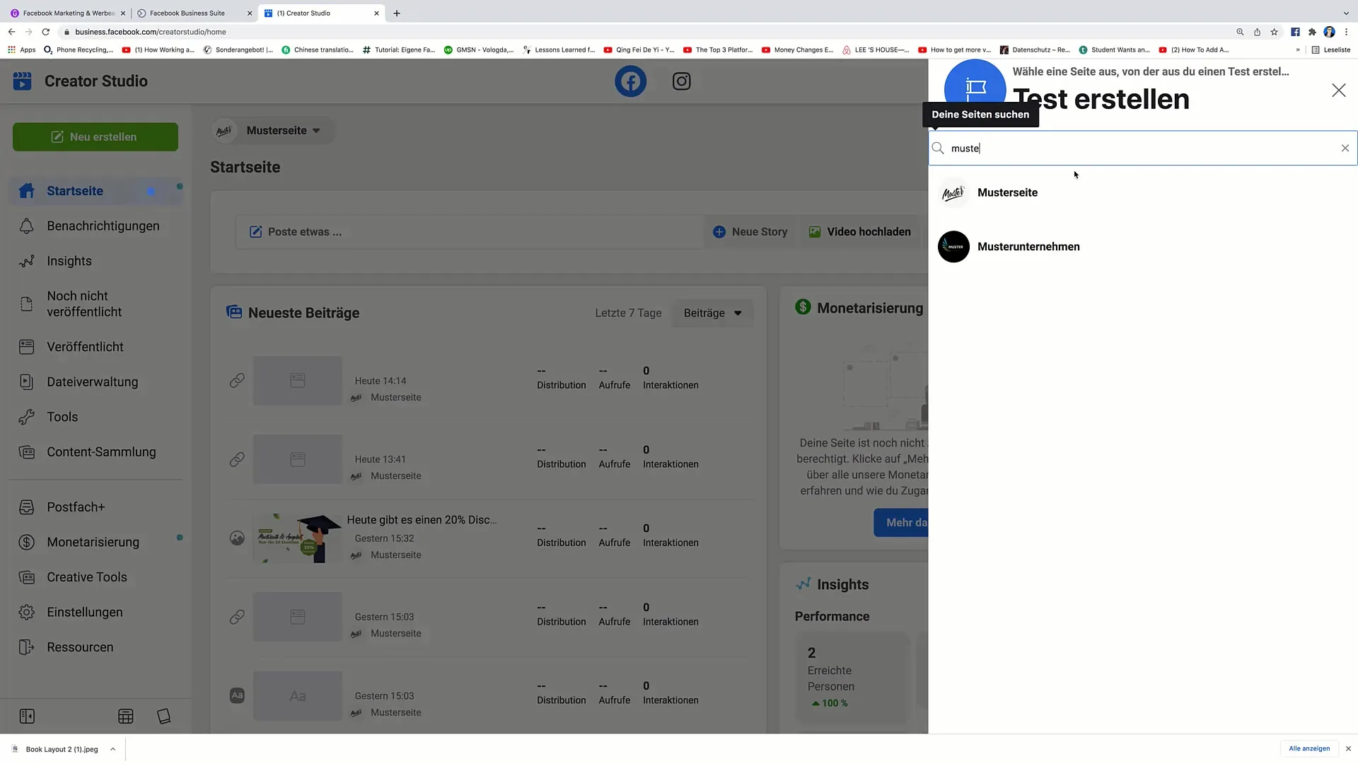 Efektivní obsah na Facebooku: Vytvořit test příspěvku s obrázkem a textem