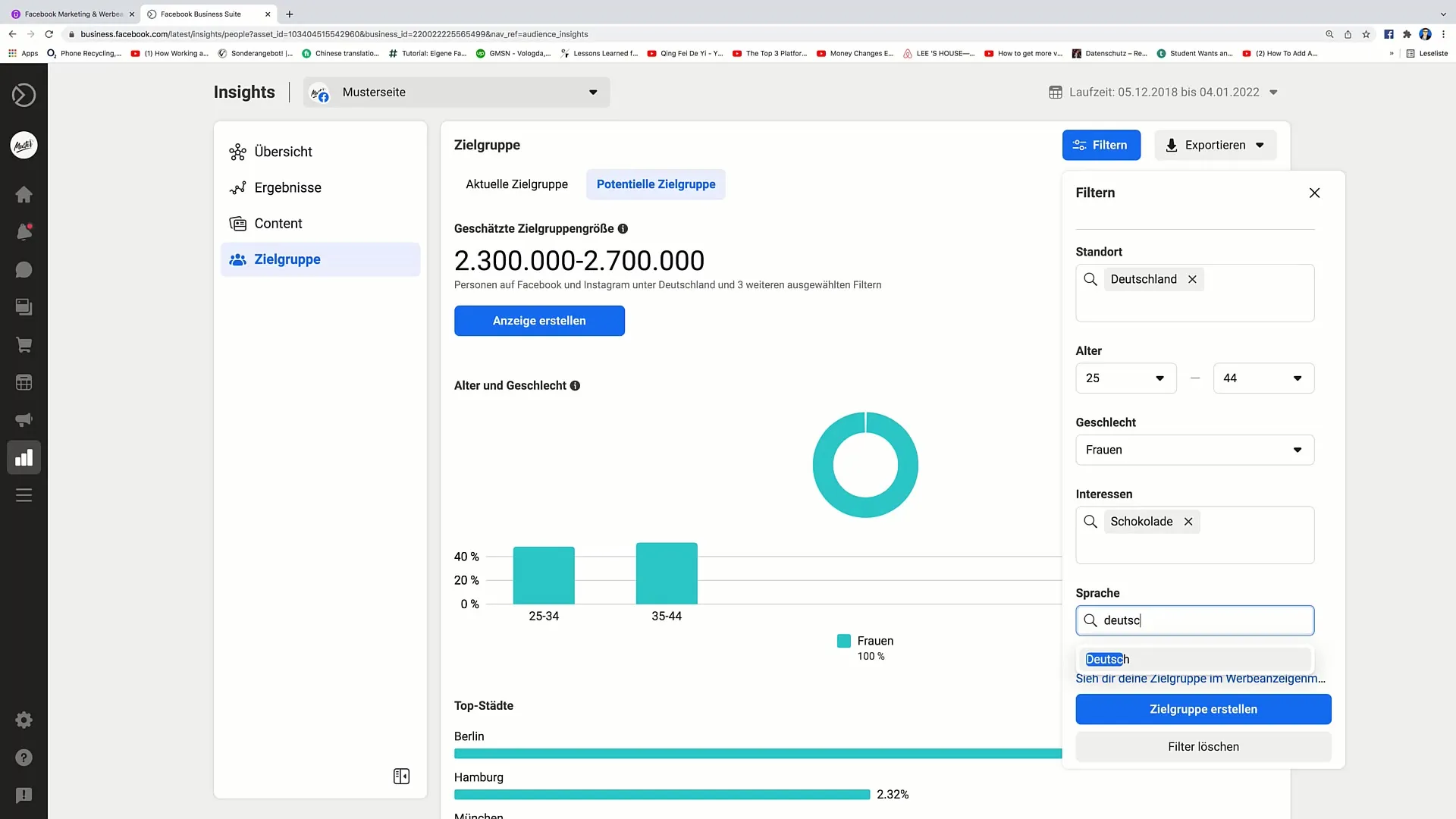 Optimalizace cílových skupin pro marketing na Facebooku s Audience Insights