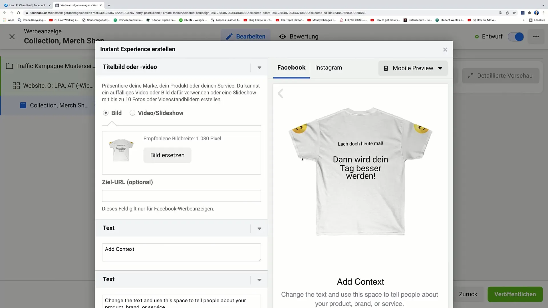 Efektivní vytvoření kolekční reklamy na Facebooku