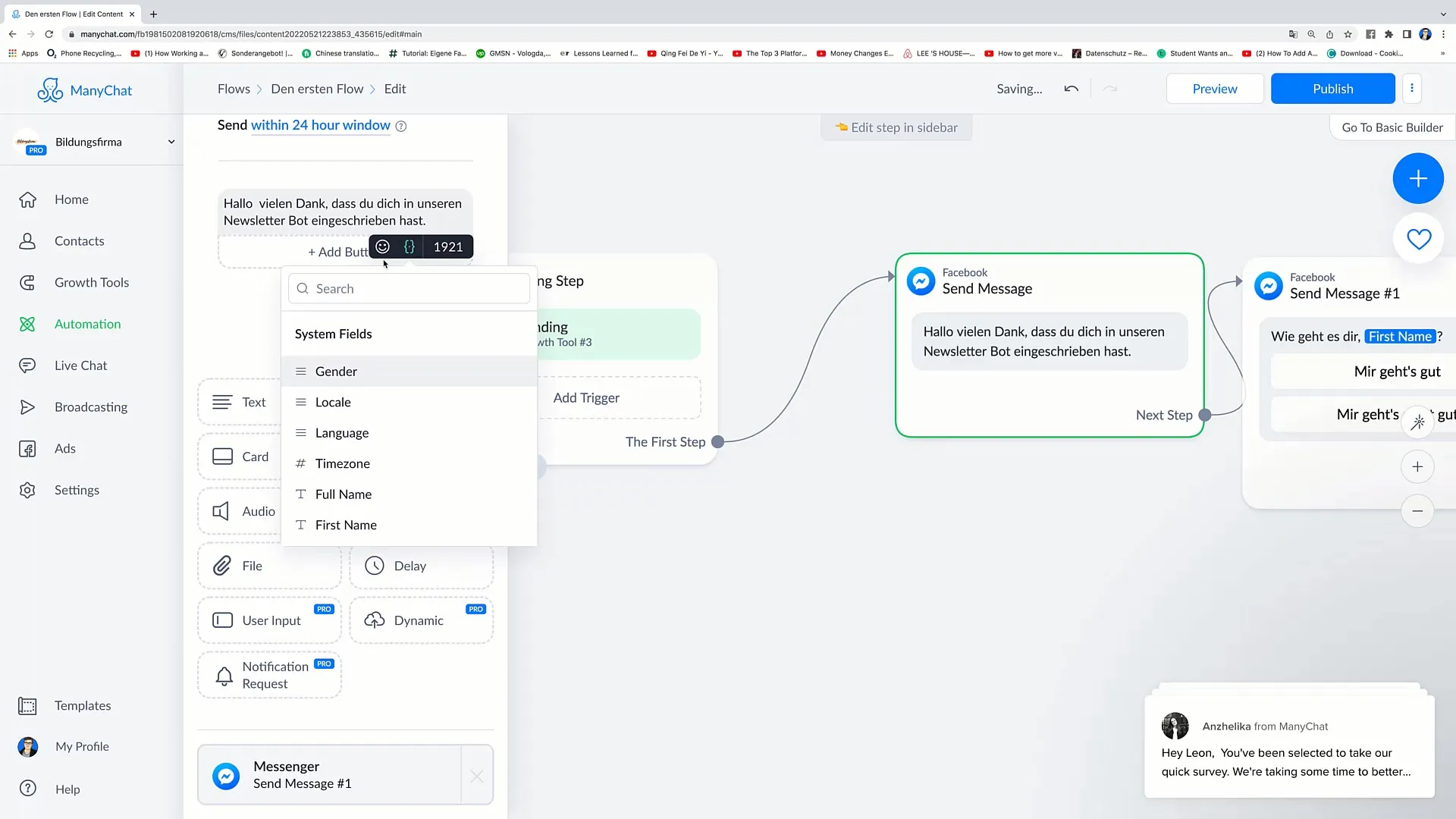 Successfully implement personalizations in flow messages Implementing personalizations in flow messages successfully