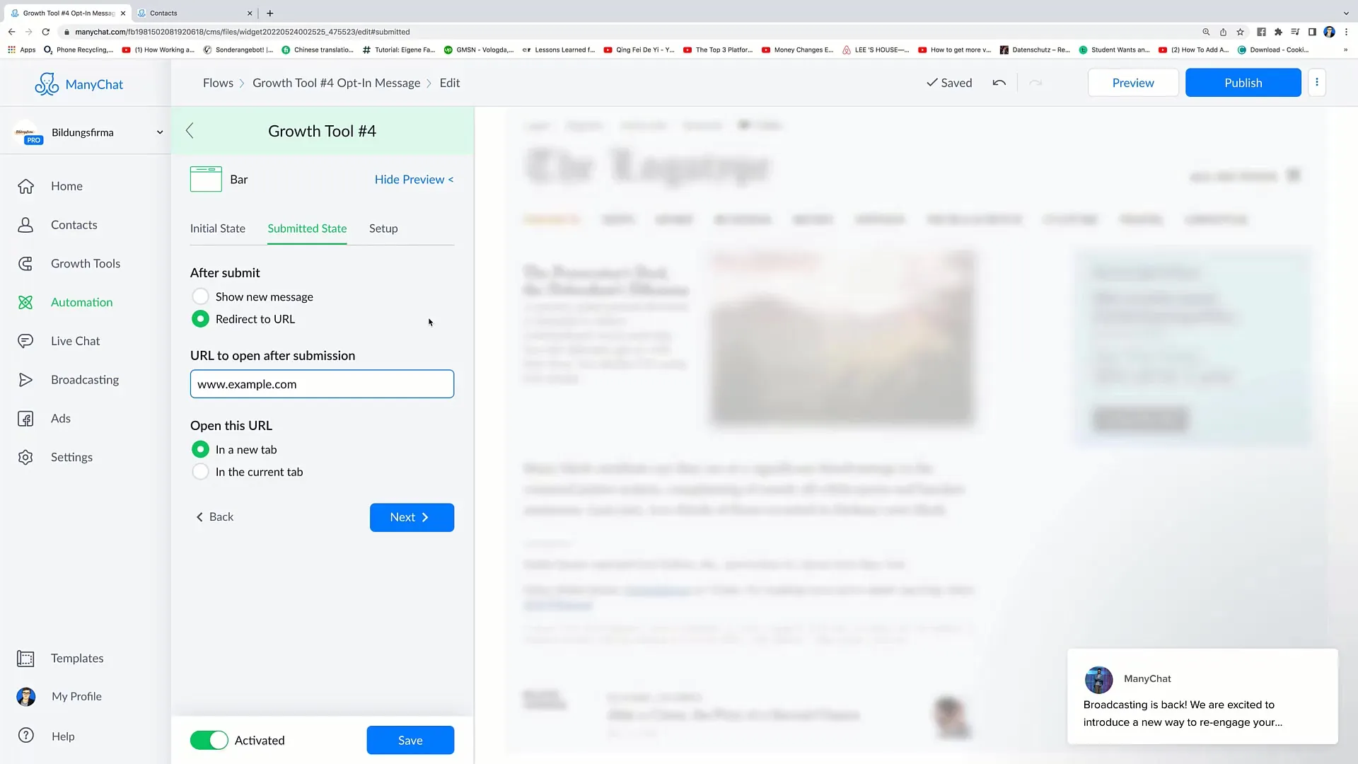 Návod na vytvoření nástroje pro růst baru pro Facebook marketing