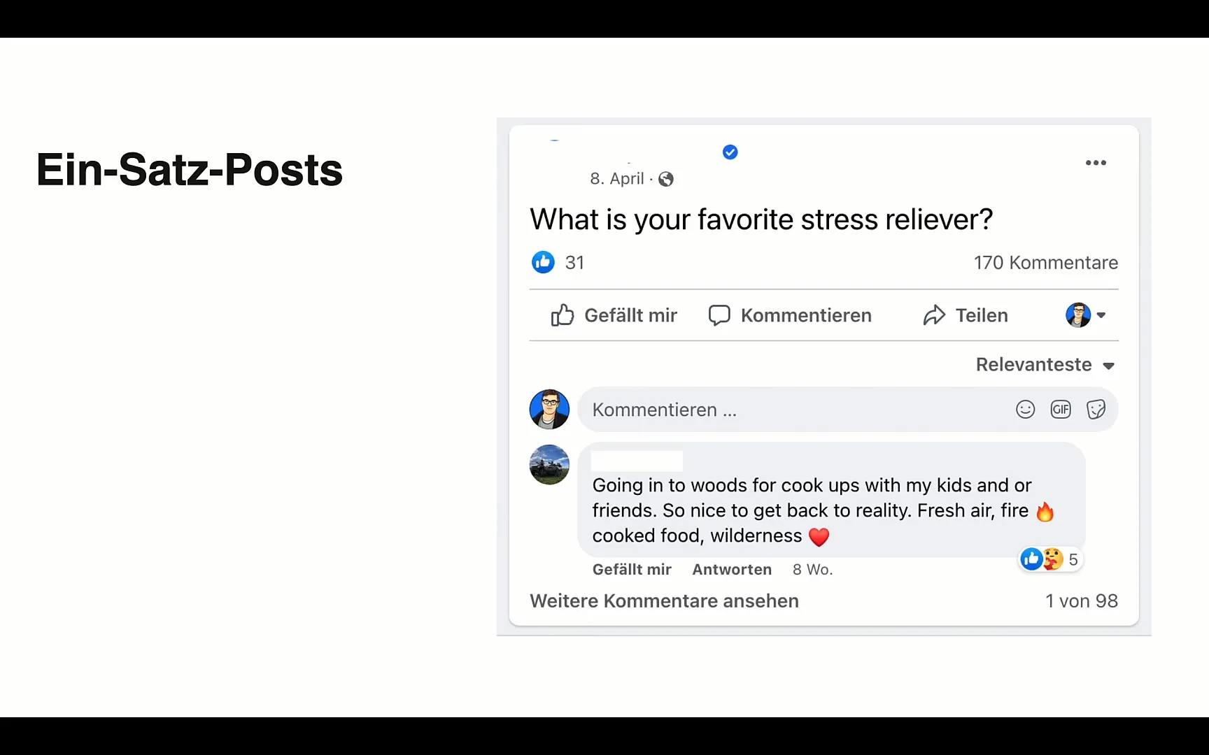 Zvyšte dosah vaší Facebook stránky jednovětovými příspěvky