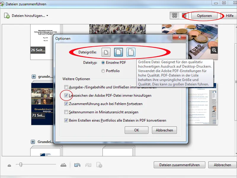 Dateien zusammenführen mit Acrobat