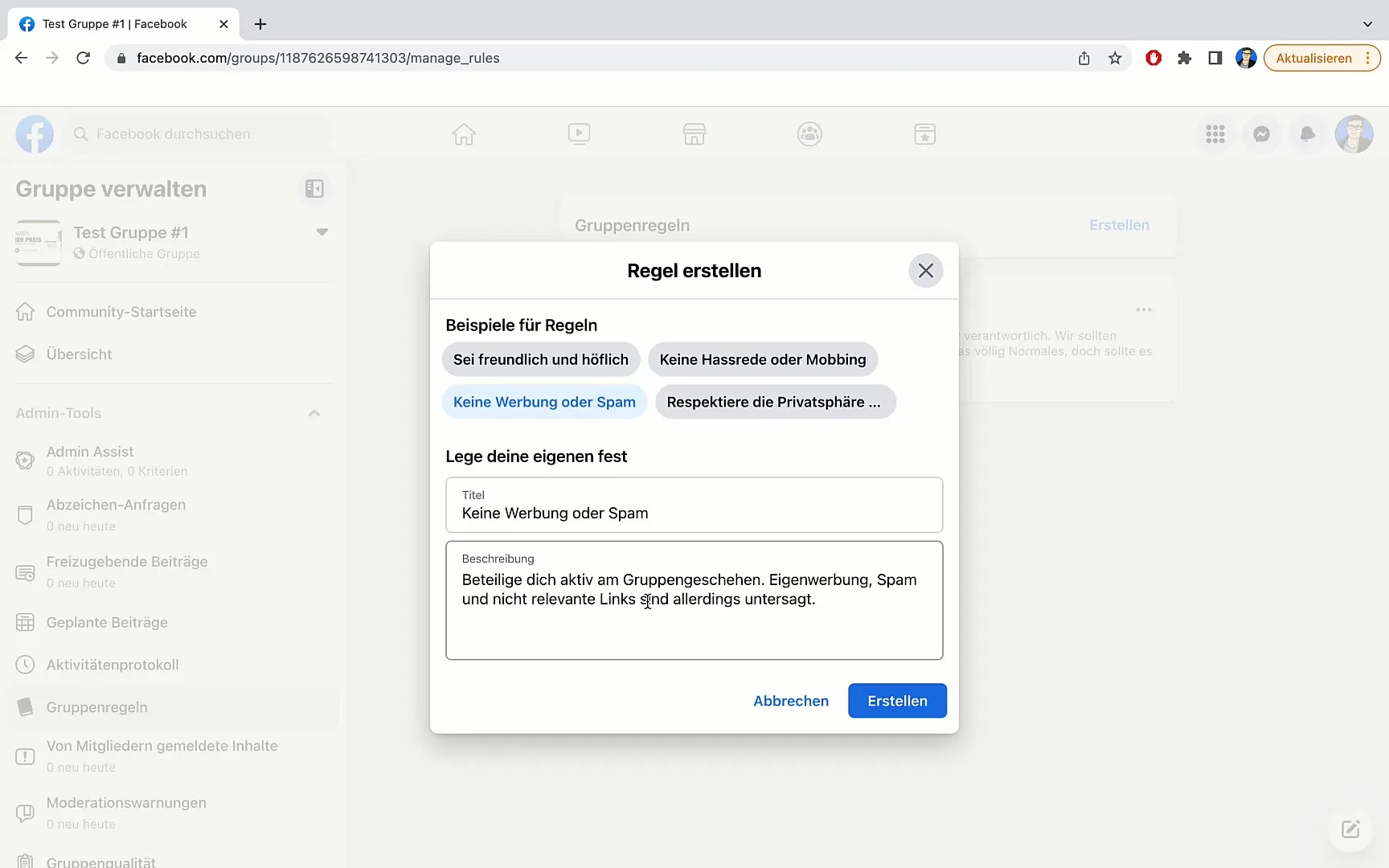 Stanovit efektivní pravidla pro skupiny na Facebooku
