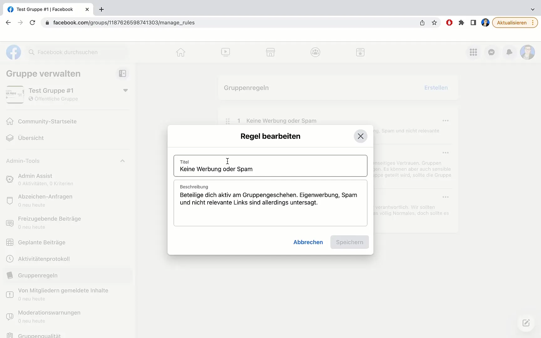 Nastavit účinná pravidla skupin na Facebooku