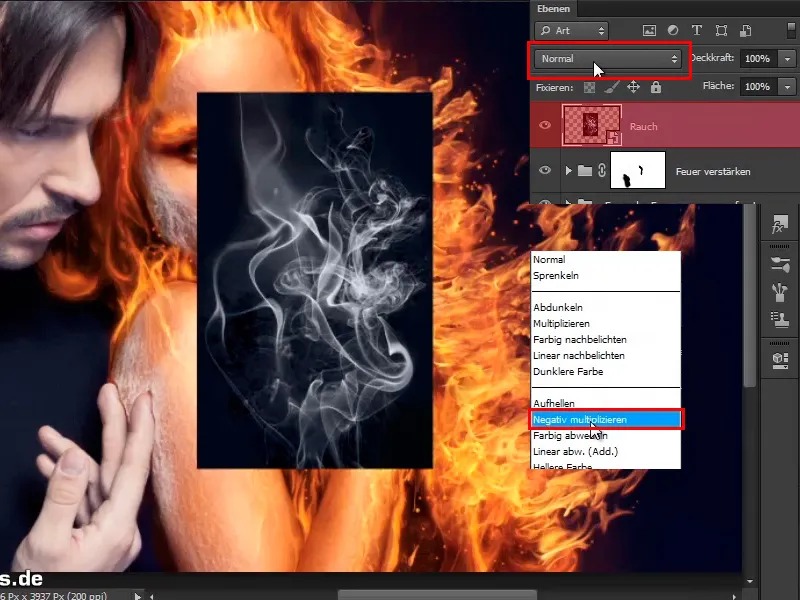 Photoshop composing - Fire and ice - Part 08: Where there's fire, there's smoke