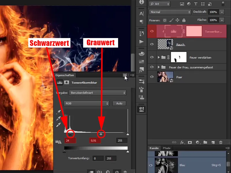 Photoshop composing - Fire and ice - Part 08: Where there's fire, there's smoke