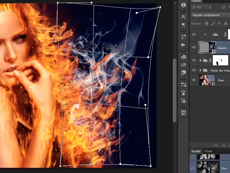 Photoshop composing - Fire and ice - Part 08: Where there's fire, there's smoke