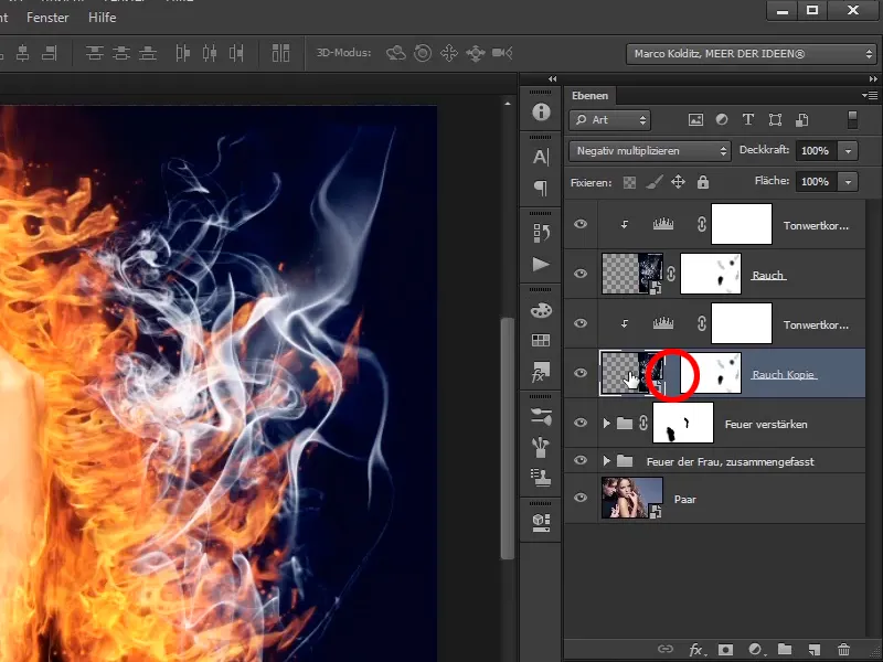 Photoshop composing - Fire and ice - Part 08: Where there's fire, there's smoke