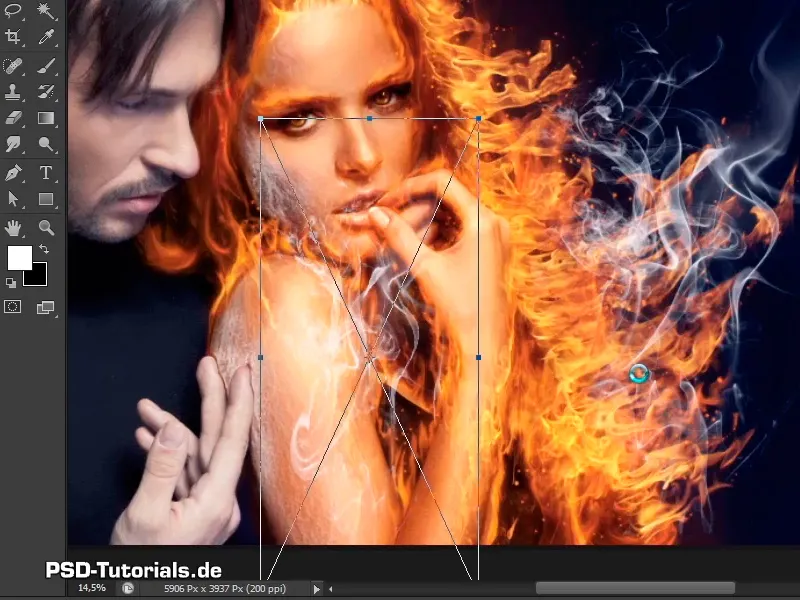 Photoshop composing - Fire and ice - Part 08: Where there's fire, there's smoke