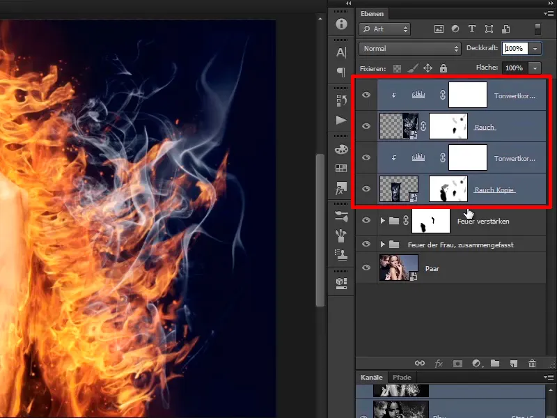 Photoshop composing - Fire and ice - Part 08: Where there's fire, there's smoke