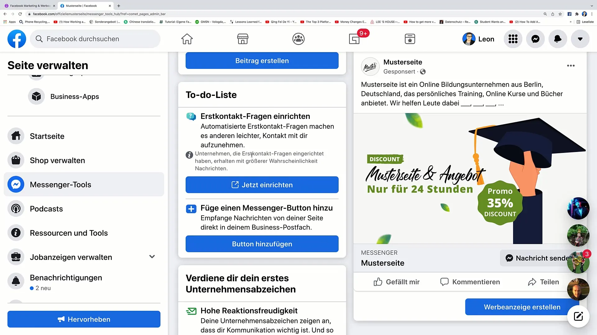 Facebook marketing snadno a rychle: Přehled funkcí na hlavní stránce
